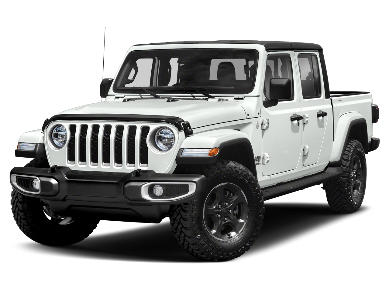 2021 Jeep Gladiator Overland in Bright White Clearcoat — front three-quarter view