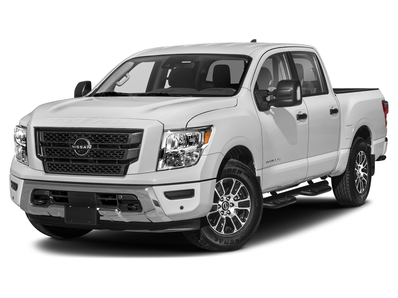 2023 Nissan Titan SV in Glacier White — front three-quarter view