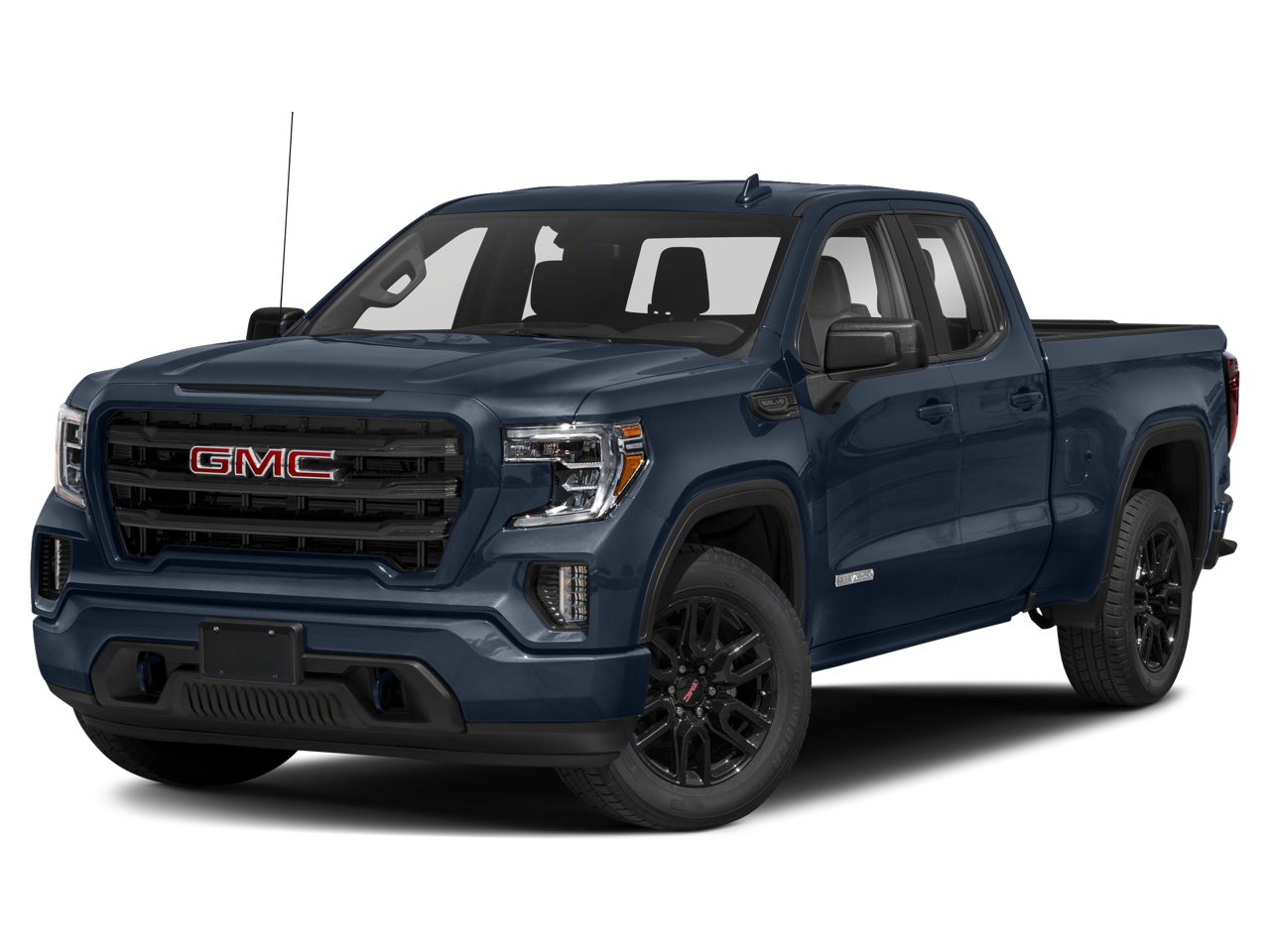 2021 GMC Sierra 1500 Elevation in Satin Steel Metallic — front three-quarter view