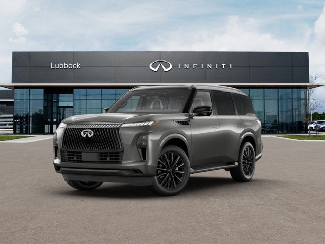 2027 INFINITI QX80 AUTOGRAPH in Gray — front three-quarter view