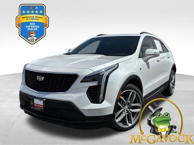 2020 Cadillac XT4 Sport in Crystal White — front three-quarter view