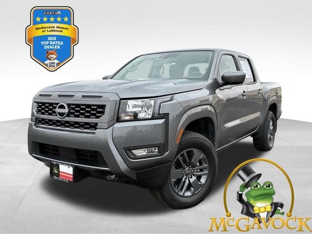 2025 Nissan Frontier SV in Gun Metallic — front three-quarter view