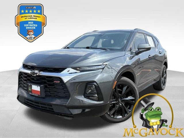 2020 Chevrolet Blazer RS in Nightfall Gray Metallic — front three-quarter view