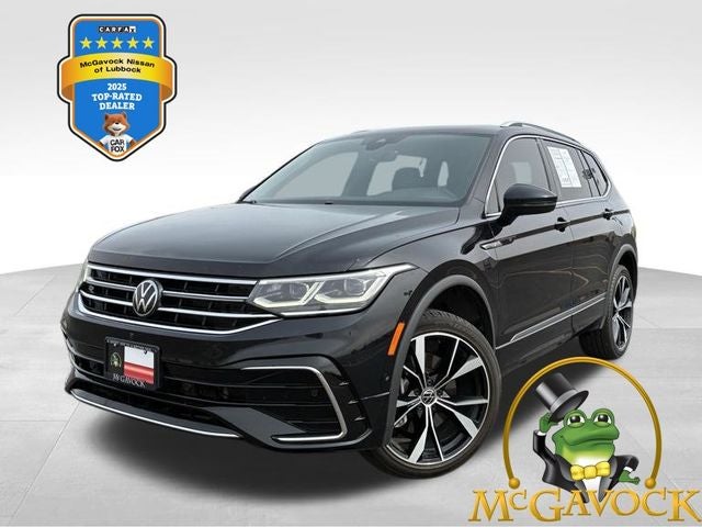 2024 Volkswagen Tiguan 2.0T SEL R-Line in Deep Black — front three-quarter view