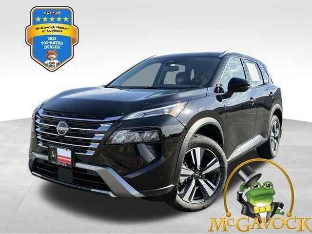 2024 Nissan Rogue SL in Super Black — front three-quarter view