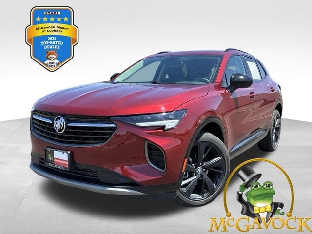 2022 Buick Envision Preferred in Cinnabar Metallic — front three-quarter view